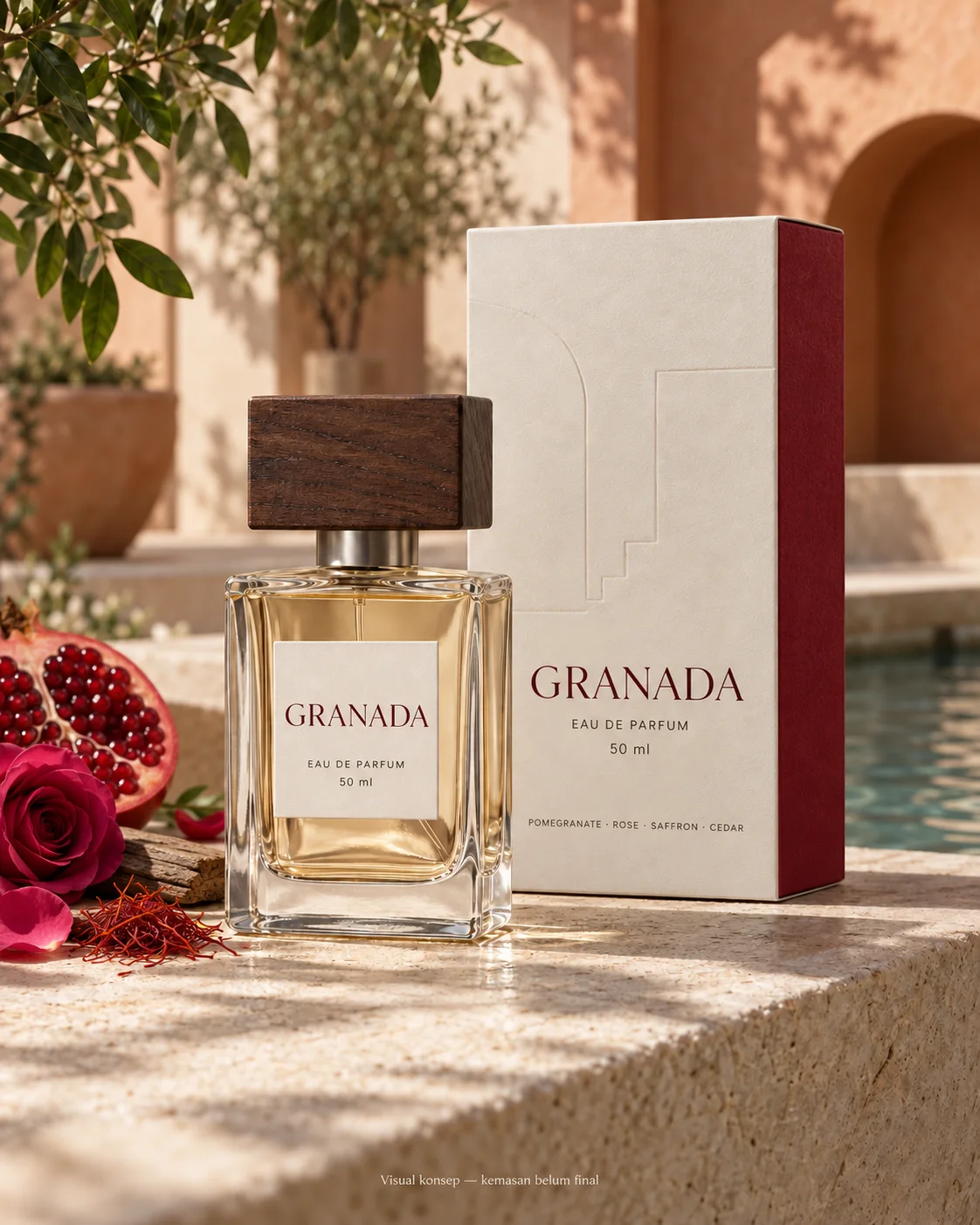 Konsep botol dan kotak GRANADA by perfumery