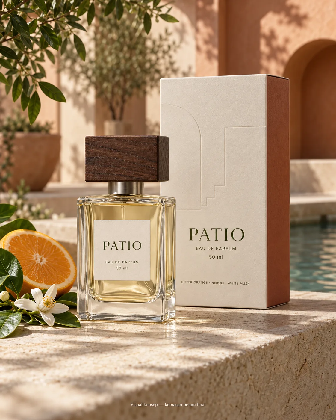 Konsep botol dan kotak PATIO by perfumery